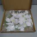 Fnize Orchid Stems Artificial Flowers Real Touch Latex Faux Phalaenopsis Branches 9 Large Blooms 38 Inches 2pcs White