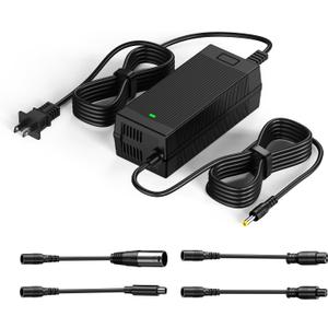 WUKUR 54.6V 2A Electric Scooter Charger 5 Connectors for 48V Lithium Batteries Compatible with Lectric XP 2.0/3.0, for Ecotric City/Beach, for Evercross H5/H7 Ebike