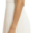 WOOSEA Women's Elegant Pleated Short Sleeves Cocktail Party Swing Dress (White, Large)