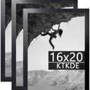 KTKDE 16x20 Picture Frame black Set of 2,wooden Poster Frames with Polished Plexiglass, Wall Gallery Decorating for Minimalist Style Suitable,Any style Best gift