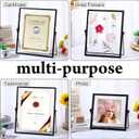 Amyhill Set of 6 Metal Picture Frames Vintage Minimal Ornate Floating Frames 4, 6, 7 Inches Photo Antique Easel Stand Vertical Glass Holder for Pictures Photos Desk Tabletop Display(Black)