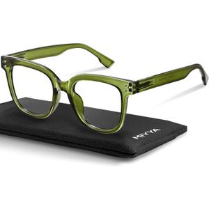 miyya Blue Light Glasses for Women & Men  Oversized UV & Blue Light Blocker Chunky Frames, All-Day Comfort, Stylish Eyewear (Matcha Latte (Transparent))