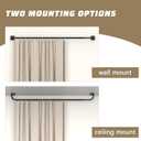 Curtain Rods for Windows 28 to 48 inch, 5/8" Diameter Black Warp Around Curtain Rod for Bedroom Living Room
