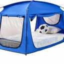 Privacy Sleep Indoor Bed Tent for Adults Kids, Portable Blackout 90% Canopy Tents with 3 Doors Breathable Mesh Windows, Tw"