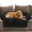 GGIB Calming Dog Bed Fluffy Plush Dog Mat for Furniture Protector with Removable Washable Cover for Large Medium Small Dogs and Cats (Extra Large (53x39.3x6), Black)