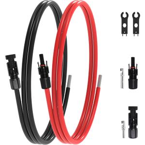 3Ft 10AWG Solar Panel Extension Cable, 10 AWG Solar Extension Cable 10 Gauge 3 Feet Solar Wire with Solar Panel Female Male Waterproof Connectors for RV Boat Home (10 AWG-3Ft)