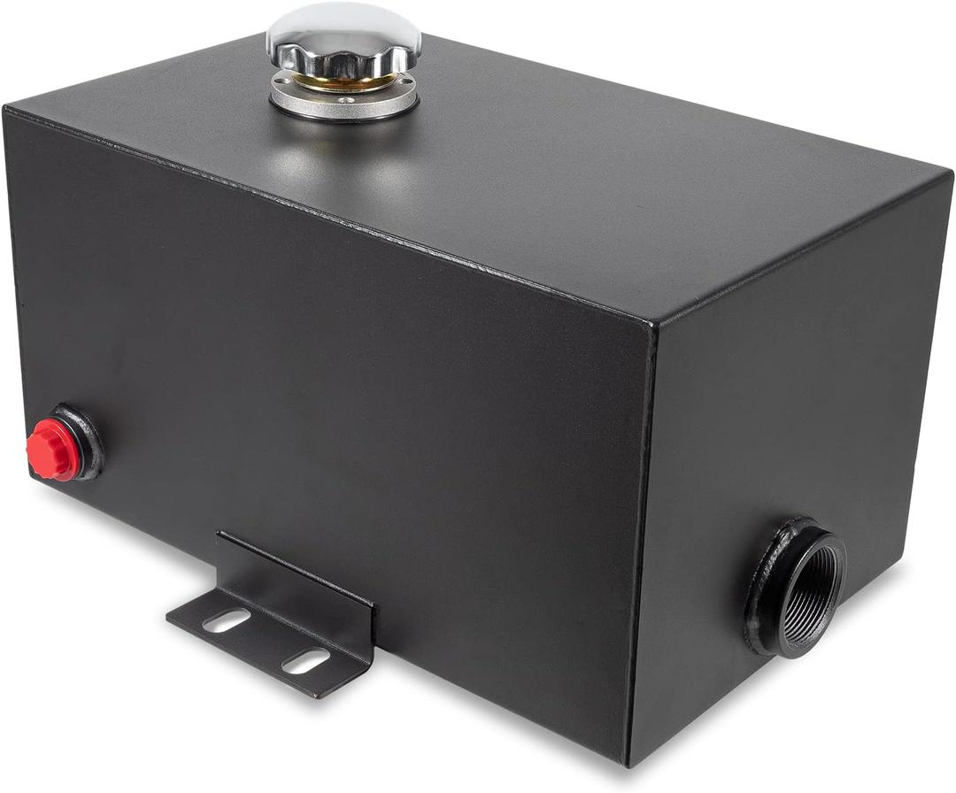 5 Gallon 14 Gauge Steel Hydraulic Fluid Reservoir Tank with Inlet 1-1/2" FNPT and Outlet 3/4" FNPT, Integral Mounting Foot On Each End