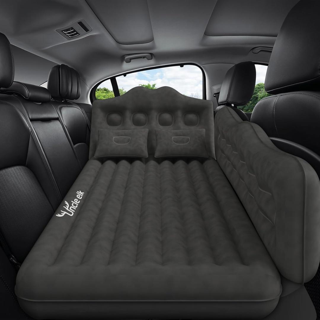 Car Air Mattress Bed: Inflatable Back Seat Air Mattress for Car, Thickened Camping Sleeping Pads with 2 Pillows & Air Pumps, Fits Sedan/Truck/SUV, Black Car Air Mattress Bed: Inflatable Back Seat Air Mattress for Car, Thickened Camping Sleeping Pads with 2 Pillows & Air Pumps, Fits Sedan/Truck/SUV, Black
