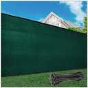ColourTree 5' x 50' Green Fence Privacy Screen Windscreen Cover Fabric Shade Tarp Netting Mesh Cloth - Commercial Grade 170 GSM - Cable Zip Ties Included - We Make Custom Size