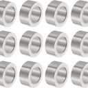 uxcell 12pcs Stainless Steel Spacer 10.2mm Bore x 16mm OD x 8mm Length Screw Bushing Plain Finish Round Metal Spacer for M10 Screws Bolts and Rods