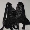 Avidlove Lingerie for Women Lace Teddy Bodysuit Halter V Neck One Piece Lingerie Nightgown (Large, Black)