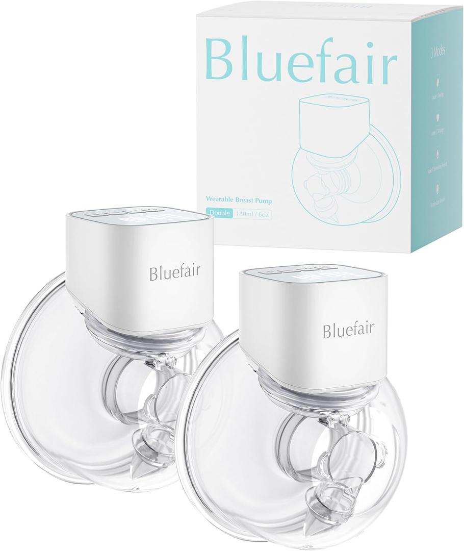 Breast Pump, Wearable Breast Pump Hands-Free, Wearable Pumps for Breastfeeding, 3 Modes & 12 Levels, Smart Display, Memory and Anytime Pause function-24mm, 2 Pack(White)
