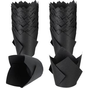 200 Pack Black Tulip Cupcake Liners, Cupcake Wrappers for Baking, 2 inches x 3.1 inches