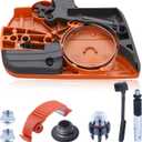 Adefol 536329204 Chain Brake Clutch Cover for Husqvarna 435 435E 440 440E Chainsaw, 435 440 Chainsaw Chain Brake Assy with Primer Bulb Snap Clips Washer Oil Pump Bar Nuts Parts Replace 536 32 92-04