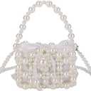 Luxury Pearl Bag Chain Bag Purse, Artificial Pearl Clutch Crossbody Handmade Bags, Evening Bags for Party Wedding Bridal Party Travel Prom 15