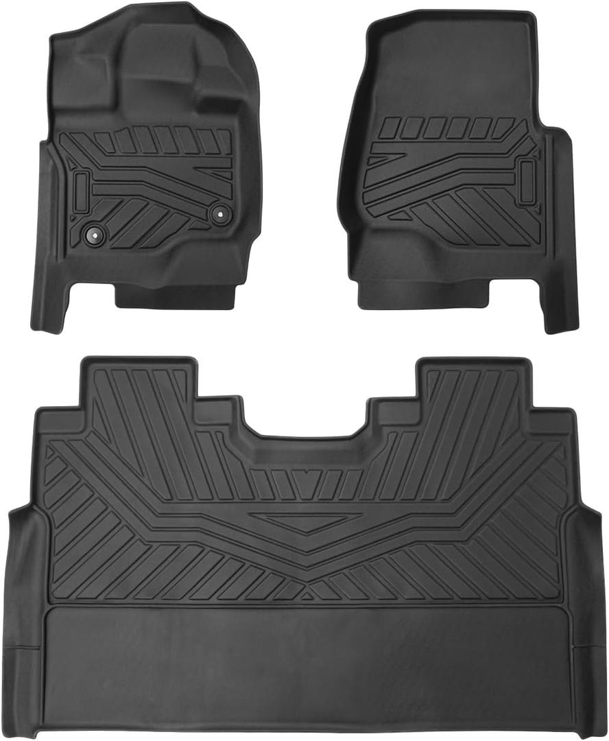 F-150 Floor Mats - Fit for 2015-2026 Ford F-150/ F150 Lightning SuperCrew Cab (Only Fit Rear Seat Without Under Seat Storage), All Weather Floor Mats for F150 Accessories