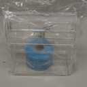 Didaey Small Clear Acrylic Raffle Drum with 1000 Tickets, Compact Tabletop Ticket Spinner Box for Business Card Vendor Booths Retail Store Office Giveaways (6.7x3.9 x 7.1 Inch, Blue)