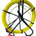 5/16Iin Fiberglass Fish Tape 328ft with Brake System & Movable Stand Duct Rodder Fish Tape Pulling Tool Heavy-Duty electrical conduit for Conduit Wire Pulling【8mm x 100m 】