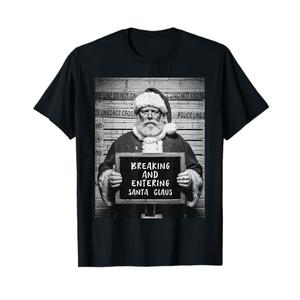 Christmas Santa Mugshot Breaking Entering Xmas Men Women Kid T-Shirt S