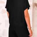PRETTYGARDEN Two Piece Set for Women Summer Lounge Sets Shorts And Short Sleeve Tops Knitted Matching Travel Spring Outfits (Black, M)