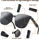 Smart Glasses, Bluetooth Sunglasses Hands-Free Calling with Mic & Speakers, Bluetooth 5.3 with HD Lenses, Stereo Audio Wireless Headset for Cycling Running Hiking