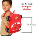 Disney Cars Mini Backpack for Kids - Bundle with 14 Lightning McQueen Backpack with Water Bottle, Stickers, More | 3D Lightning McQueen Travel Bag Set for Girls, Boys