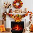 3 x 3D Thanksgiving Turkey Door Decoration, Maple Leaf Turkey Door Decor, Autumn Thanksgiving Themed Party Supplies 12.3 11.5 in