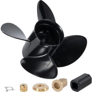 14 1/2 x 17(Hub Kits Included) Upgrade Aluminum Boat Propeller Fit Mercury Outboard Engines 135-300 HP Mercruiser Alpha &Bravo ONE, 4 Blades 15 Spline Tooth,14.5dia x 17pitch Prop RH