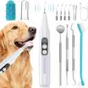Dog Plaque Remover for Teeth, Pet Ultrasonic Cleaner with LED Light & Stand, 5 Modes, Pet Teeth Cleaning kit, Suitable for Dogs and Cats