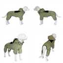 LOVELONGLONG Fleece-Lined Dog Raincoat with Removable Hood Waterproof Winter Full Body Dog Jacket Windproof Snowproof Cold-Weather Suit Green-F 3XL