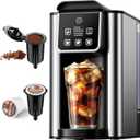 Hot & Iced Coffee Maker with Bold Setting, Single Serve Coffee Maker for K Cup and Grounds, 6-14 Oz Brew Sizes, 50 Oz Removable Water Tank, One Cup Coffee Machine with Reusable Filter, Black