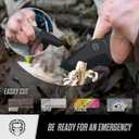 Holtzman's Gorilla Survival Tanto Fixed Blade Neck Knife with Kydex Sheath & Ferro Rod (Black) - Ideal for Outdoor Activities and Everyday Carry