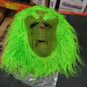 49 Pack of Green Cosplay Mask Halloween Costume Latex Scary Santa Hat Party Prop Christmas Decorations