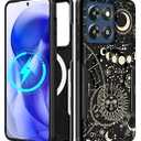 LISEVO for Moto G Stylus 2025 Case - Compatible with MagSafe Women Cute Girls Magnetic Phone Cover Aesthetic Sun Moon Heavy Duty Shockproof Design for Motorola Moto G Stylus 5G 2025 Cases, Black