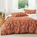 Bedsure Full Comforter Set - Terracotta Bed Set, 3 Pieces Cute Floral Bedding, 1 Soft Reversible Botanical Flowers Comforter 82x86 inches and 2 Pillow Shams