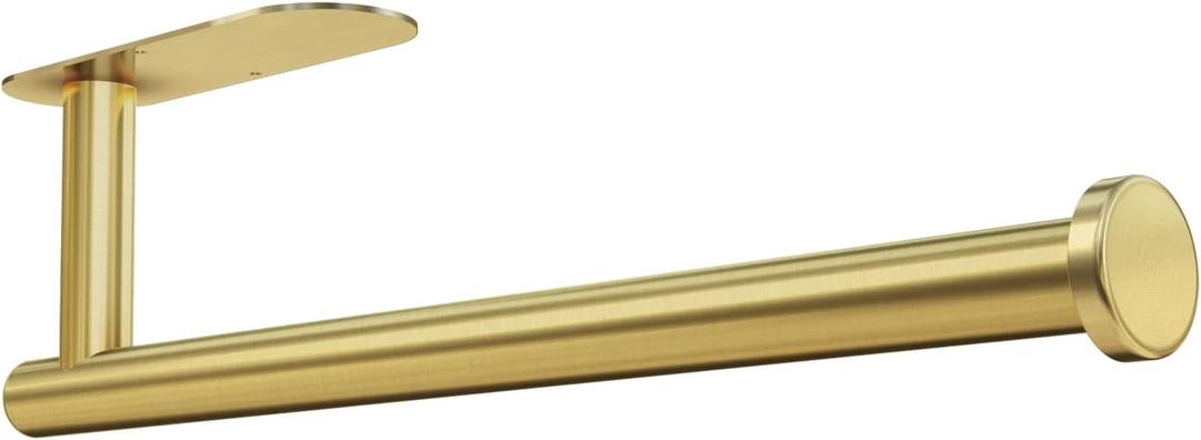 DEKAVA Paper Towel Holder Under Cabinet for Kitchen, Adhesive Paper Towel Holder Wall Mount, SUS304 Stainless Steel 13 inch(1,Gold)