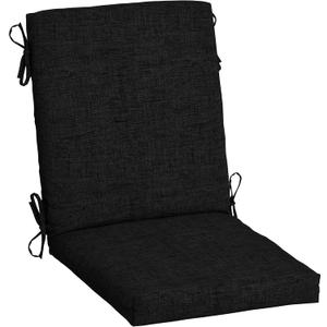 Arden Outdoor Patio Dining Chair Cushion, 20x44, Rain-Proof Seat Pad, Fade-Resistant Outdoor Cushion Black Leala