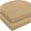downluxe Outdoor Chair Cushions Set of 2 for Patio Furniture, Water-Resistant Patio Chair Cushions with Ties, High Density Foam Outdoor Seat Cushion, 17" X 16" X 2", Khaki