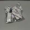 2 x 2PCS Hair Bows for Girls White Bowknot Hair Clips BarrettesLeather Bows with Long Tail Hair Accessories for Girls Toddlers Teens Kids