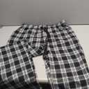 Idtswch Tall Mens Pajamas Pants 32/34/36/38 Long Inseam Plaid Lounge Pants Sleepwear Bottoms (Large, Black/White)