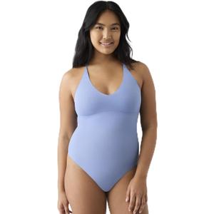 True & Co Women's True Everybody Women's V Neck Bra Lace Racerback Bodysuit Small