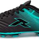 RUNIC Soccer Cleats for Men and Boys Firm Ground Cleats with Multi-Shaped Studs - Textured Forefoot- Soft Lining -Flexible Upper - Reinforced Stitching - Black/Gold - 6 (Green)