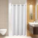eachope No Hooks/Liner Needed - Waterproof 3-in-1 Hotel Waffle Weave Shower Curtain, Machine Washable, Magnetically Weighted Hem, 54"x80" White for Bathroom