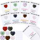 40 Set Christian Valentine's Day Cards Positive Encouragement Greeting Cards with Heart Stones Keepsake Valentine Exchange Gifts for Party Favors