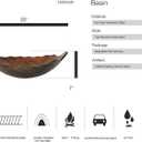 Bathroom Leaf Shape Artistic Glass Vessel Sink, Brown, 14"D x 22"W x 7"H