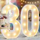 12.6 Inch LED Marquee Light Up Numbers 30, 30th Birthday Number Lights as Gifts for Women Men, Lighted Marquee Numbers for Anniversary Party Night Light Table Decorations