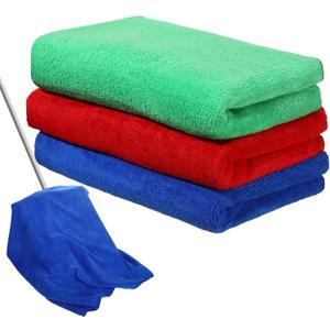 Newwiee 3 Pcs Extra Large Microfiber Cleaning Cloth 30" x 20" Washable Reusable Microfiber Towel Streak Free Lint Free Cloth for Cleaning Home Glass Office Window Bathrooms (Red,Blue,Green)