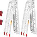 ATV Ramps for Pickup Trucks 2pc, 7.5 ft Folding Aluminum Truck Ramps, Punch Plate Traction, Rubber-Tipped Fingers, Load Straps Included, 1,500 lb Capacity, 89 x 12 in