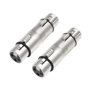 XLR Female to Female, XLR 3 Pin Female to 3 Pin Female Adapter,Mic XLR Audio Adapter,XLR 3-Pin Gender Changer Microphone Cable Adapter-2Pack (grey)