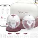 Momcozy M5 Smart APP Controlled Wearable Breast Pump, Hands-Free Wireless Electric Pump, 3 Modes 9 Suction Levels, BPA-Free, Portable Lightweight, 24mm Flange, 2-Pack Cozy